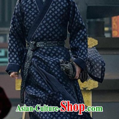 Chinese Historical Drama Ancient Crown Prince Novoland Eagle Flag Lv Guichen Replica Costumes and Headpiece for Men