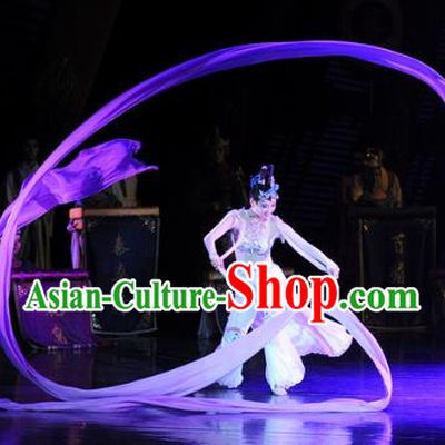 Chinese Chuansi Gongzhu Classical Dance Dress Ancient Silk Princess Stage Performance Dance Costume and Headpiece for Women