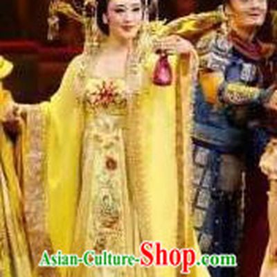 Chinese Chuansi Gongzhu Classical Dance Queen Dress Stage Performance Dance Costume and Headpiece for Women