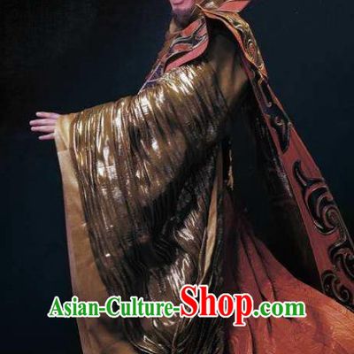 Chinese King Zhuang of Chu Ancient Spring and Autumn Period Emperor Clothing Stage Performance Dance Costume for Men