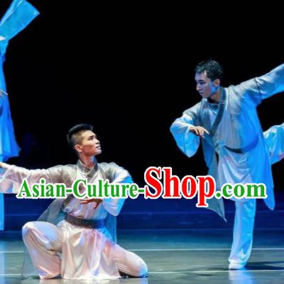 Dance Between Heaven and Earth Chinese Classical Dance White Clothing Stage Performance Dance Costume for Men