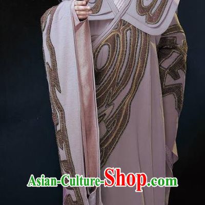 Chinese King Zhuang of Chu Ancient Spring and Autumn Period Minister Clothing Stage Performance Dance Costume for Men
