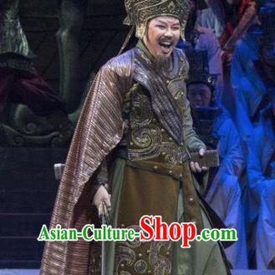 Chinese King Zhuang of Chu Ancient Spring and Autumn Period General Clothing Stage Performance Dance Costume for Men