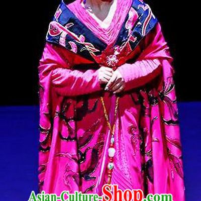 Chinese King Zhuang of Chu Ancient Spring and Autumn Period Imperial Consort Rosy Dress Stage Performance Dance Costume and Headpiece for Women