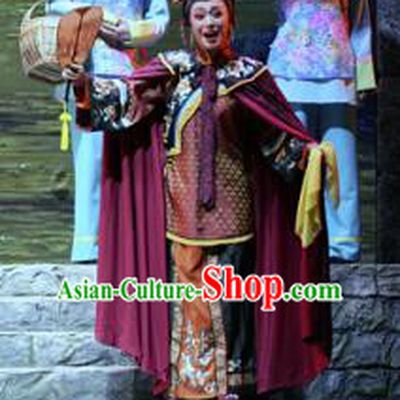 Chinese Moon Shines On Sugarbush Ferry Dance Dowager Countess Dress Stage Performance Dance Costume and Headpiece for Women