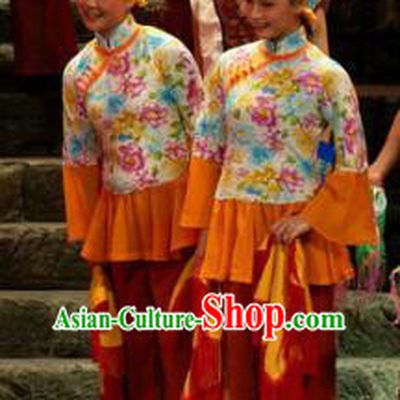 Chinese Moon Shines On Sugarbush Ferry Dance Maidservant Dress Stage Performance Dance Costume and Headpiece for Women