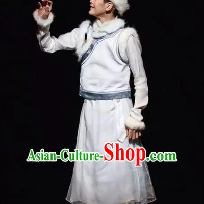 Nostalgia Is A Disease Chinese Ancient Qing Dynasty Prince White Clothing Stage Performance Dance Costume for Men