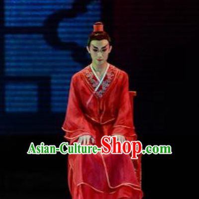 Sunsets Chinese Classical Dance Ancient Scholar Xu Xian Wedding Red Clothing Stage Performance Dance Costume for Men