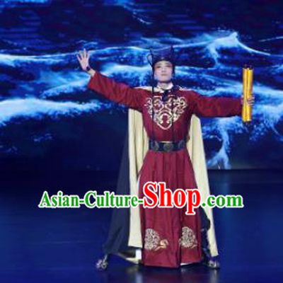 Meet Millennium Chinese Ancient Eunuch Clothing Stage Performance Dance Costume for Men
