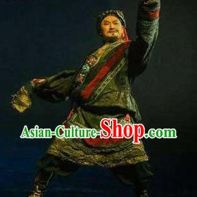 Chen Ai Luo Ding Chinese Tibetan Nationality Dance Clothing Stage Performance Dance Costume for Men