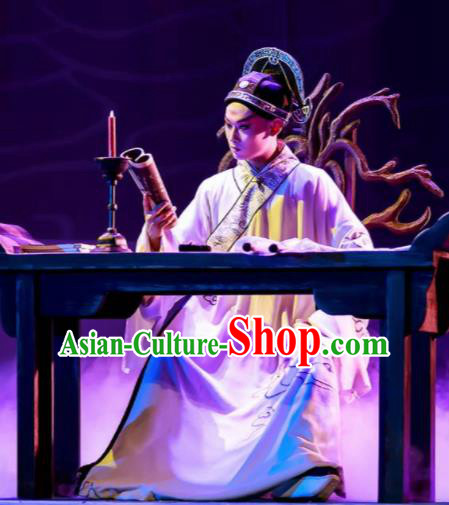 Chinese Peking Opera Lanruo Temple Scholar Ning Caichen Clothing Stage Performance Dance Costume and Hat for Men Chinese Peking Opera Lanruo Temple Scholar Ning Caichen Clothing Stage Performance Dance Costume and Hat for Men