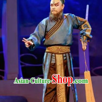 Chinese Peking Opera Lanruo Temple Taoist Priest Clothing Stage Performance Dance Costume and Headpiece for Men