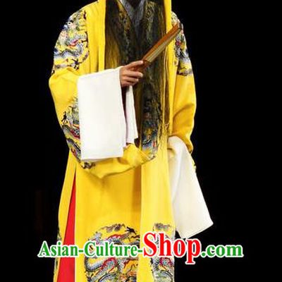 Han Consort Ming Chinese Peking Opera Emperor Yellow Clothing Stage Performance Dance Costume and Headpiece for Men