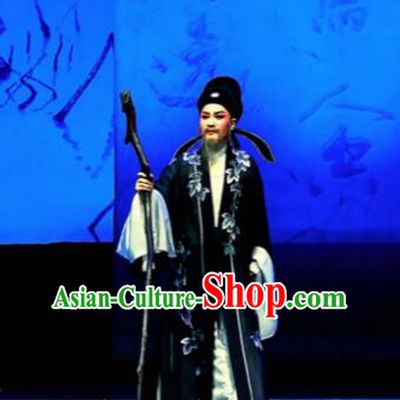 Phoenix Hairpin Chinese Peking Opera Lu You Clothing Stage Performance Dance Costume and Headpiece for Men