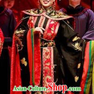 Huang Ye Hong Lou Chinese Peking Opera Imperial Consort Yuan Chun Dress Stage Performance Dance Costume and Headpiece for Women