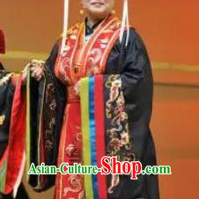 Huang Ye Hong Lou Chinese Peking Opera Dowager Jia Dress Stage Performance Dance Costume and Headpiece for Women