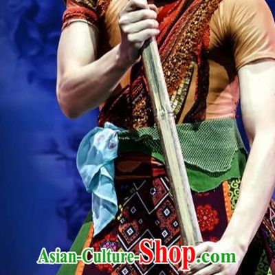 Menogga Garden Chinese Zhuang Nationality Dance Clothing Stage Performance Dance Costume for Men