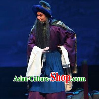 Su Wu In Desert Chinese Beijing Opera Herdsman Clothing Stage Performance Dance Costume and Headpiece for Men