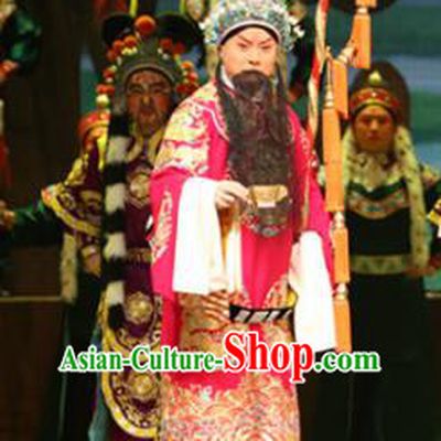 Su Wu In Desert Chinese Beijing Opera Envoy Red Clothing Stage Performance Dance Costume and Headpiece for Men