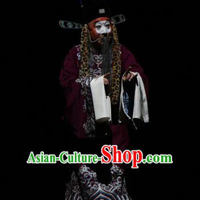 Su Wu In Desert Chinese Beijing Opera Official Clothing Stage Performance Dance Costume and Headpiece for Men