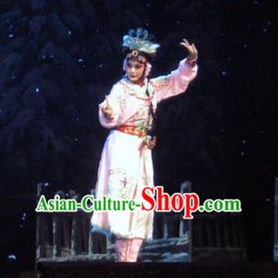 Su Wu In Desert Chinese Peking Opera Pink Dress Stage Performance Dance Costume and Headpiece for Women