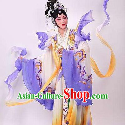 Goddess of the Moon Chinese Classical Dance Dress Stage Performance Dance Costume and Headpiece for Women