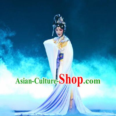 Goddess of the Moon Chinese Peking Opera Diva Dress Stage Performance Dance Costume and Headpiece for Women