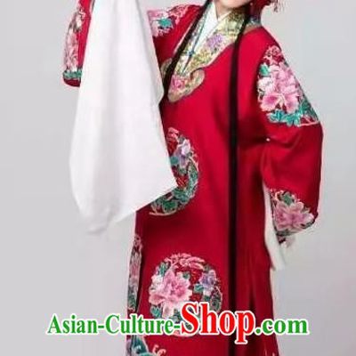 Fan Lihua Chinese Han Opera Diva Red Dress Stage Performance Dance Costume and Headpiece for Women