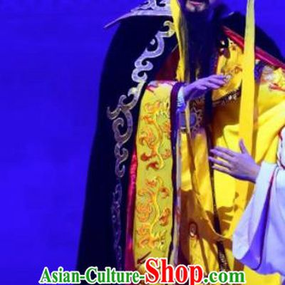 Amber Fate Chinese Beijing Opera Emperor Clothing Stage Performance Dance Costume and Headpiece for Men