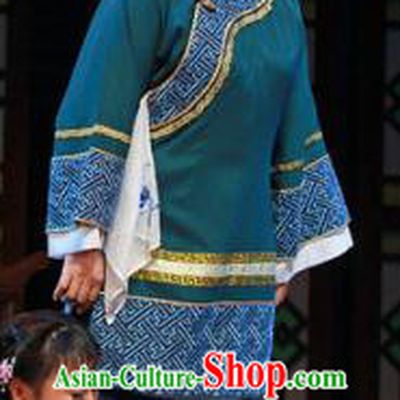 Shi Niang Chinese Classical Dance Old Lady Green Dress Stage Performance Dance Costume and Headpiece for Women