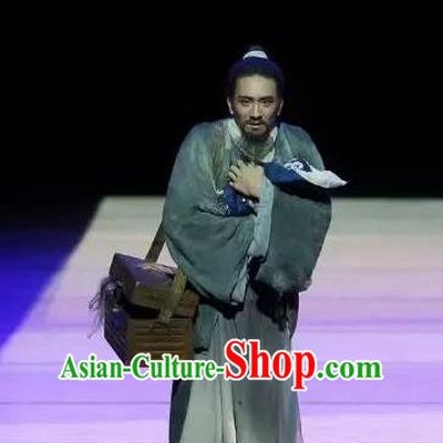 Drama Chinese Orphan Chinese Ancient Clothing Stage Performance Dance Costume and Headpiece for Men