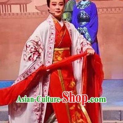 Amber Fate Chinese Beijing Opera Niche Red Clothing Stage Performance Dance Costume and Headpiece for Men