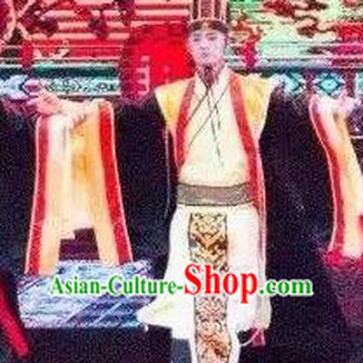 Ganzhou Musical Dance Chinese Ancient Minister Clothing Stage Performance Dance Costume and Headpiece for Men