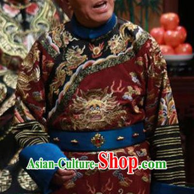 Beijing Fayuansi Chinese Ancient Qing Dynasty Eunuch Li Lianying Clothing Stage Performance Dance Costume and Headpiece for Men