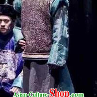 Beijing Fayuansi Chinese Ancient Qing Dynasty Scholar Liang Qichao Clothing Stage Performance Dance Costume and Headpiece for Men