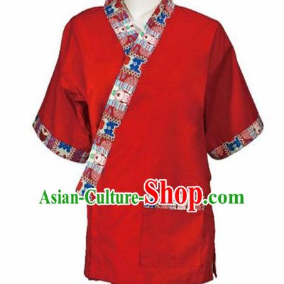 Traditional Japanese Red Yamato Shirt Kimono Asian Japan Costume for Men