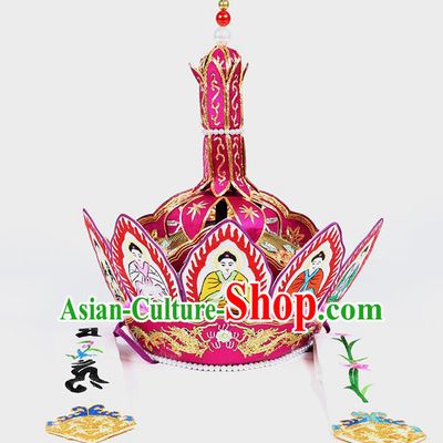 Traditional Chinese Monk Purple Hats Buddhism Headwear for Men