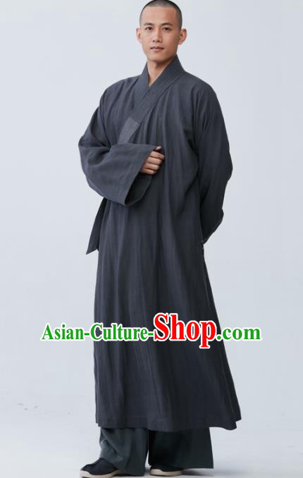 Traditional Chinese Monk Costume Grey Long Gown for Men Traditional Chinese Monk Costume Grey Long Gown for Men