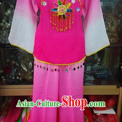 Chinese Traditional Beijing Opera Costume Peking Opera Folk Dance Yangko Rosy Clothing for Adults