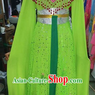 Chinese Traditional Beijing Opera Diva Costume Peking Opera Young Lady Green Dress for Adults