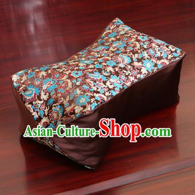 Chinese Traditional Pattern Brown Brocade Pillow Slip Pillow Cover Classical Household Ornament