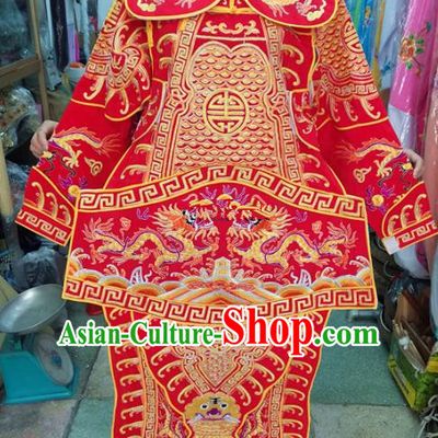 Chinese Traditional Beijing Opera Children Costume Peking Opera General Red Clothing for Kids