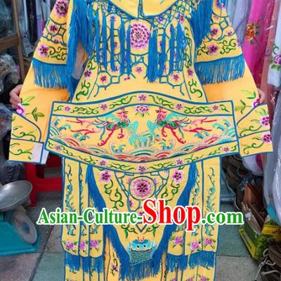Chinese Traditional Beijing Opera Costume Peking Opera Female General Yellow Clothing for Kids