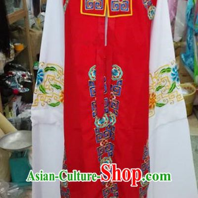 Chinese Traditional Beijing Opera Old Gentleman Costume Peking Opera Embroidered Red Clothing for Adults