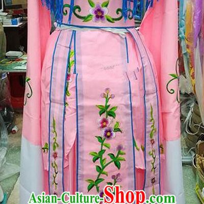 Chinese Traditional Beijing Opera Young Lady Costume Peking Opera Diva Pink Dress for Adults