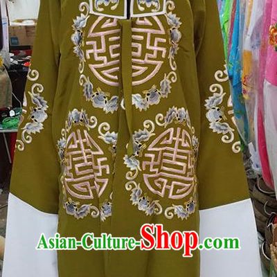 Chinese Traditional Beijing Opera Old Female Green Dress Peking Opera Landlord Shiva Costume for Adults