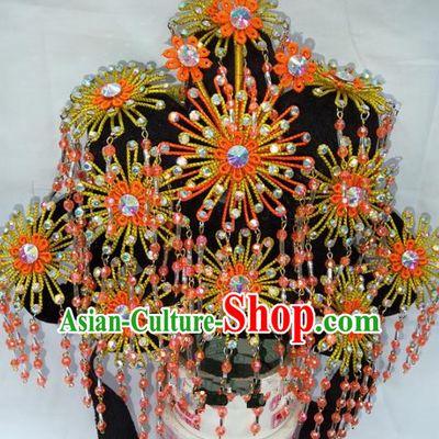 Chinese Traditional Beijing Opera Golden Phoenix Coronet Head Ornaments Hair Accessories for Adults