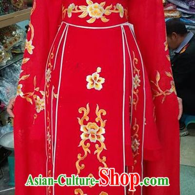 Chinese Traditional Beijing Opera Nobility Lady Red Dress Peking Opera Actress Costume for Adults