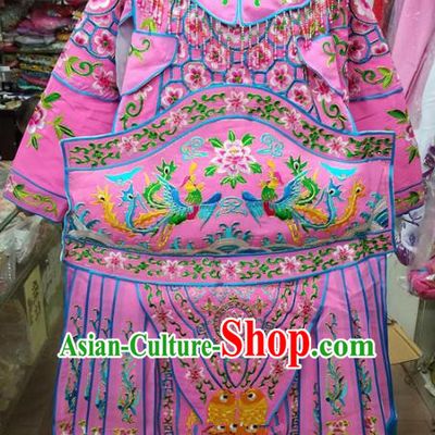 Chinese Traditional Beijing Opera Female General Pink Clothing Peking Opera Actress Costume for Adults