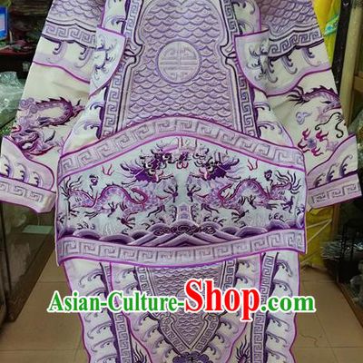 Chinese Traditional Beijing Opera General Purple Costume Peking Opera Military Officer Robe for Adults